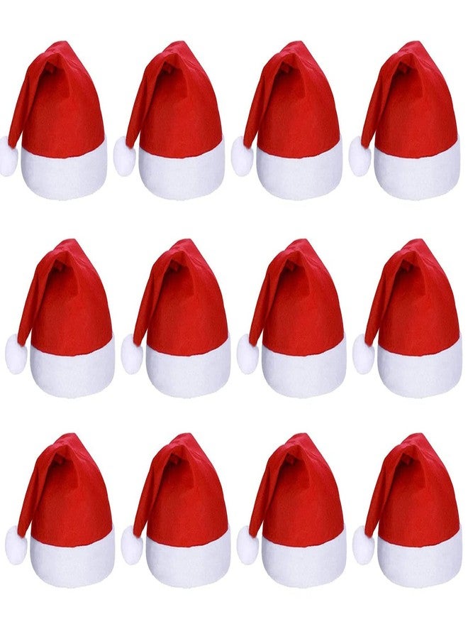 ascension Christmas Santa Claus Hat/Santa Claus Cap Merry Christmas Hat Cap for Christmas/Xmas Party Celebration (Pack of 12) - Image 1